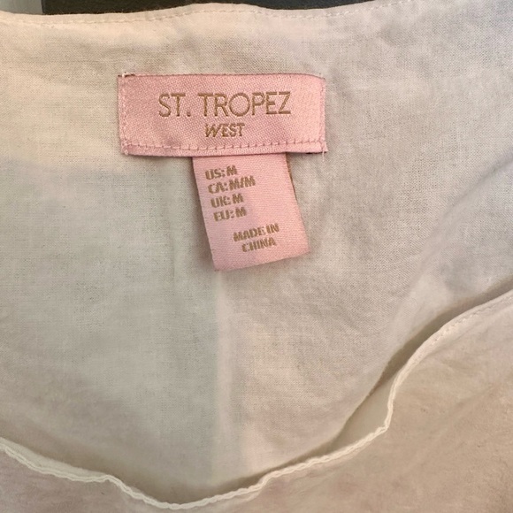 3/$10 St. Tropez West White Eyelet Tank Top - Picture 3 of 5
